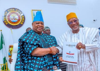 osun state governor ademola adeleke and LEADERSHIP VC mike okpere